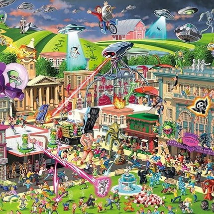 Alien Attack Sci-Fi Classics 1000-Piece Jigsaw Puzzle for Adults | Interactive Brain Teaser, Educational Toys & Games, Home Activities Building Kit for Creative Play | Nostalgic Gifts and Collectibles