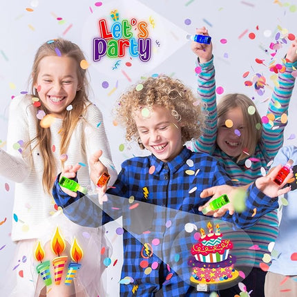 24PCS Happy Birthday Party Favors-LED Finger Lights：Glow-in-the-Dark Light-Up Toys Bulk for Kids,Colorful Birthday Theme Birthday Party Decorations Supplies,Goodie Bags, Classroom Prizes, Fun Gifts
