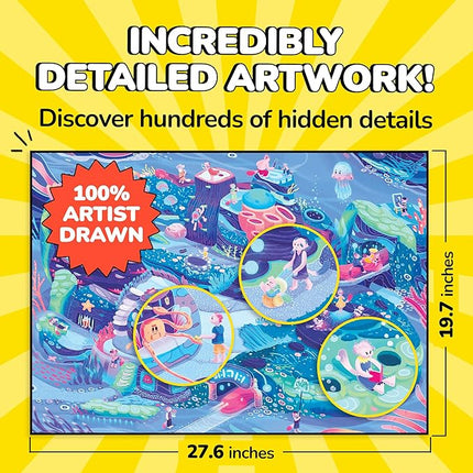 Odd Pieces Jigsaw Puzzles 1000 Pieces - Magic Mystery Story Secret Ending Puzzle - Perfect Game Night for Adults & Kids - Ocean Theme Challenging (Beyond The Kelp)