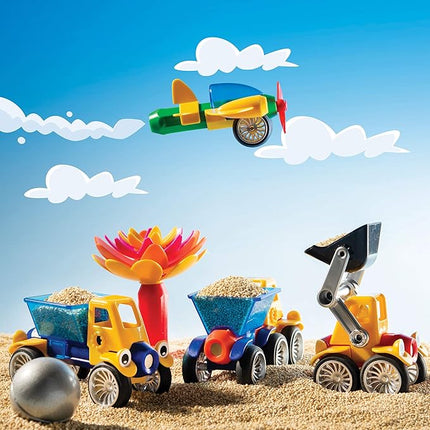 Play Brainy Magnetic Toy Cars Set for Boys and Girls - Brilliant Educational Toys for Toddlers and Preschoolers - Montessori Toy is Load of Fun & Helps with Developmental Skills (90 Piece)