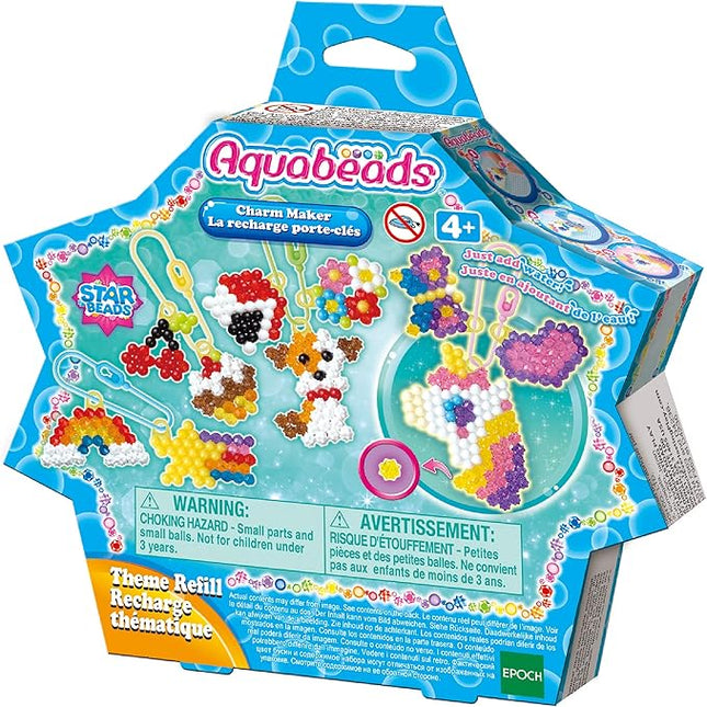 Aquabeads Arts & Crafts Charm Maker Theme Refill with Beads, Templates and Keychains Includes 1 playset