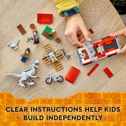 Lego Jurassic World Blue and Beta Velociraptor Capture 76946 - Features Truck, 2 Indoraptor Dinosaur Toys, Action Minifigures, Dominion Movie Inspired Set, Great Gift for Kids Aged 6+ Years