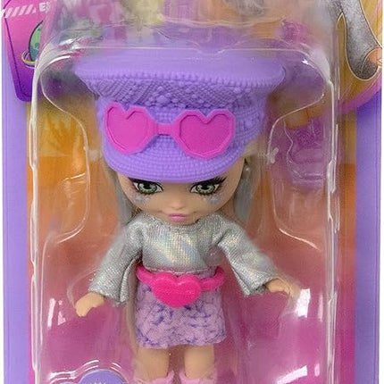 Barbie Extra Mini Minis Travel Doll with Pink & Blonde Hair, Fringe Top, Pastel Mini Skit & Desert-Themed Accessories