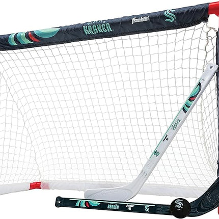Franklin Sports NHL Mini Hockey Set - Kids Indoor Knee Hockey Goal, Ball, + 2 Stick Combo - Youth Team Indoor Toy Set - Official - Ages 3+