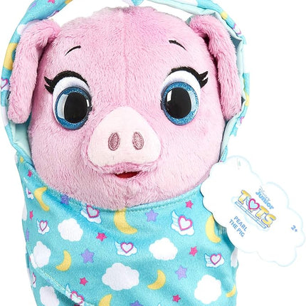 Disney Jr T.O.T.S. Cuddle & Wrap Plush, Pearl the Piglet, Officially Licensed Kids Toys for Ages 3 Up by Just Play