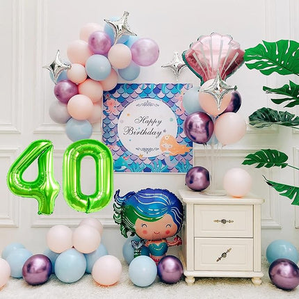 Smlpuame 40 inch Number Balloon 0-9 Green Large Number 40 Balloons,Digital Balloons for Birthday Party Celebration Decorations Supplies, Helium Foil Number Balloons for Wedding Anniversary