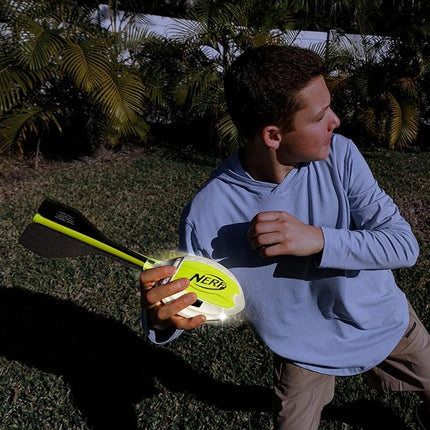 Nerf Lightstrike Vortex Foam Football - Color Changing LED Soft Vortex Football for Long-Distance Throws - Impact Activated - Batteries Included