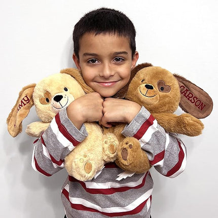 Let's Make Memories Personalized Hugging Plush Puppies - for Birthday - Puppy Love - Dog Stuffed Animal for Kids - for Boy - for Girl