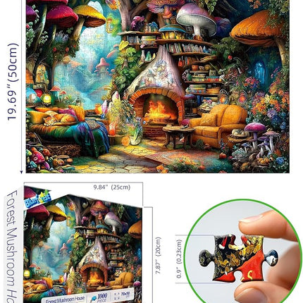 Blueforest 1000 Piece Jigsaw Puzzle for Adults - Magical Forest Living Room Scene, Intermediate Difficult Puzzle with Premium Cardboard, 27.5"x19.7" Size for Relaxation, Family Bonding & Gifting