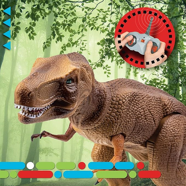 Discovery™ Remote Control T-Rex Dinosaur – Realistic Jurassic RC Action Figure with Walking Legs, Roaring Sounds, Chomping Mouth| Dinosaur Toys for Kids| Boys Toys RC Car Gift| Fun Dino for Ages 6+
