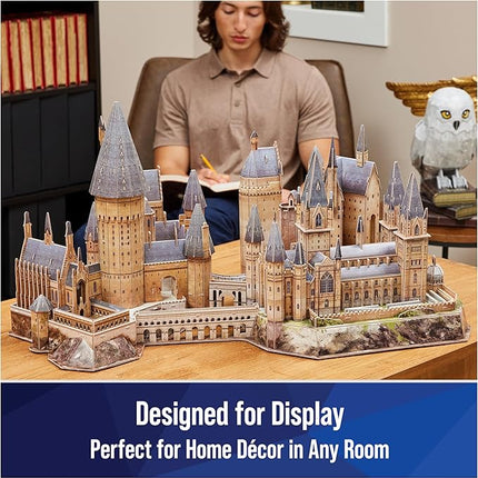 4D Build, Harry Potter Deluxe Hogwarts Castle 3D Model Kit with Tower & Great Hall, Harry Potter Collectibles & Desk Decor, Building Toys, 384 Pieces, 3D Puzzles, Gift Ideas for Ages 12 & Up