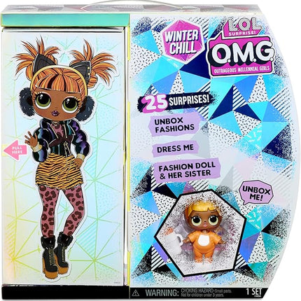 L.O.L. Surprise! O.M.G. Winter Chill Missy Meow Fashion Doll & Baby Cat Doll with 25 Surprises