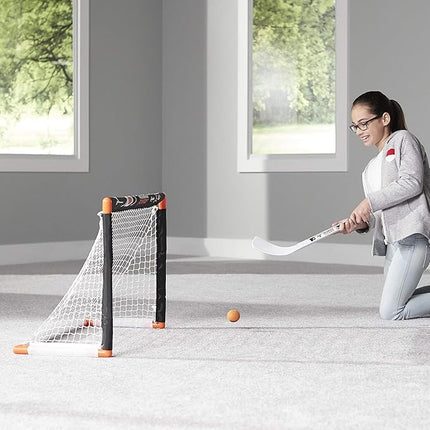 Franklin Sports NHL Mini Hockey Set - Kids Indoor Knee Hockey Goal, Ball, + 2 Stick Combo - Youth Team Indoor Toy Set - Official - Ages 3+