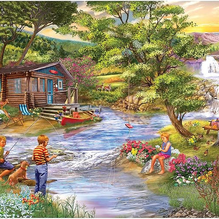 RoseArt - Chris Bigelow - Fishing from The Banks - 1000 Piece Jigsaw Puzzle for Adults