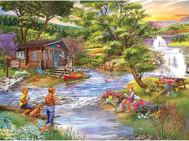 RoseArt - Chris Bigelow - Fishing from The Banks - 1000 Piece Jigsaw Puzzle for Adults
