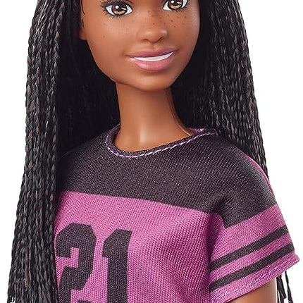 Barbie: Big City, Big Dreams Brooklyn” Roberts Doll (11.5-in, Brunette with Braids) & Music Studio Playset with Keyboard & Accessories, Gift for 3 to 7 Year Olds