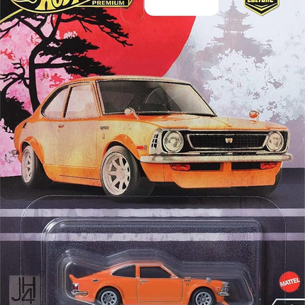 Hot Wheels Premium Car Culture Collectible Toy Car, 1:64 Scale Die-Cast Toyota Corolla TE 27, Japan Historics 4 Vehicle with Real Riders Tires