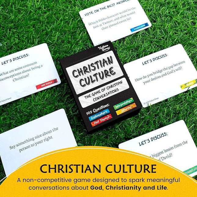 Kulture Games Christian Culture - The Game of Conversations - Fun & Thought Provoking Starters About God, Christianity & Life - Cards for Bible Study or Youth Groups