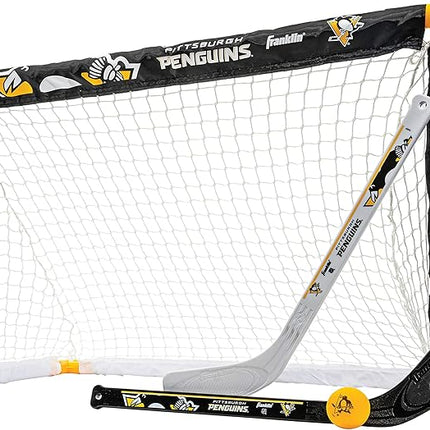 Franklin Sports NHL Mini Hockey Set - Kids Indoor Knee Hockey Goal, Ball, + 2 Stick Combo - Youth Team Indoor Toy Set - Official - Ages 3+