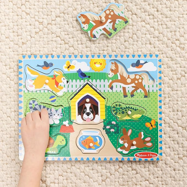 Melissa & Doug Pets Wooden Peg Puzzle (8 pcs)