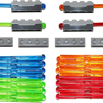 LEGO Parts and Pieces: Gray 1x4 Spring-Loaded Dart Shooter with Ammo x8