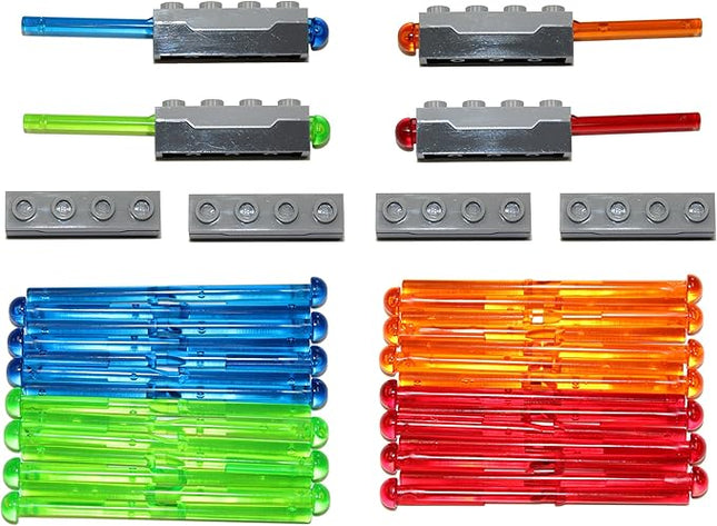 LEGO Parts and Pieces: Gray 1x4 Spring-Loaded Dart Shooter with Ammo x8