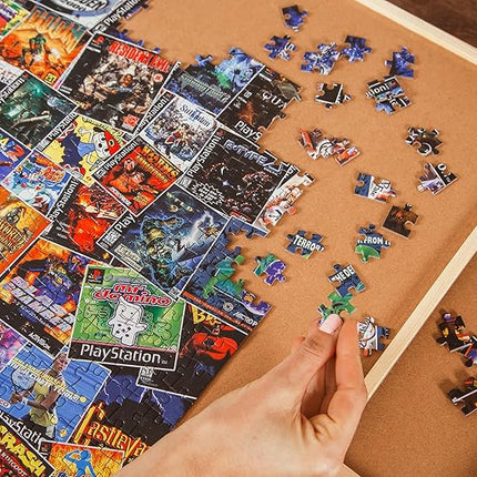 Toynk Video Game Box Collage Puzzle | Jigsaw Puzzle 1000 Pieces for Adults & Kids | Interactive and Fun Brain Teaser for Retro Gaming Enthusiast Featuring Classic PlayStation Box Art | 28x20 Inches