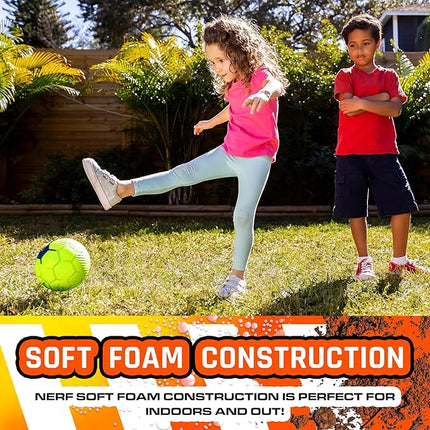 NERF Kids Foam Mini Soccer Ball - Proshot Youth Soft Mini Foam Soccer Ball - 7" Inch NERF Indoor + Outdoor for Kids