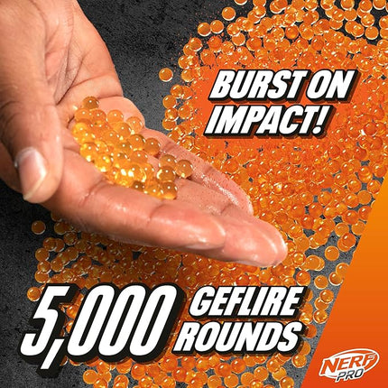 Nerf Pro Gelfire Dual Wield Pack, 2 Blasters, No-Prime Firing, 5000 Gelfire Rounds, 2X 100 Round Integrated Hoppers, 2 Eyewear, Ages 14 & Up