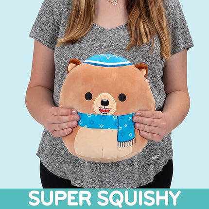 Squishmallows Original 10-Inch Stokely The Jewish Teddy Bear - Official Jazwares Holiday Hanukkah Plush - Collectible Soft & Squishy Stuffed Animal Toy - Gift for Kids, Girls & Boys