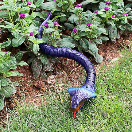 Tipmant RC Snake Infrared Remote Control Cobra Fake Realistic Naja Animal Crawling Vehicle Scary Trick Kids Halloween Christmas Prank Toys Birthday Gifts (Blue)