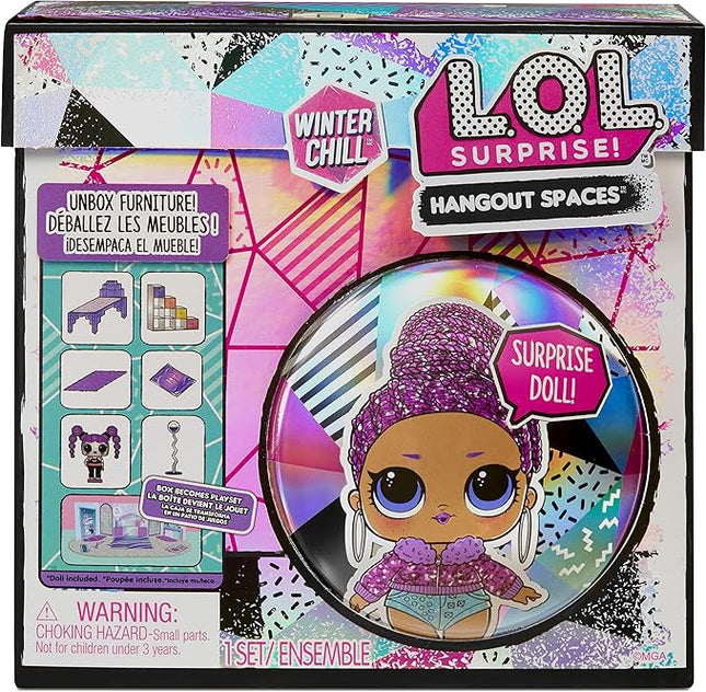 L.O.L. Surprise! Winter Chill Hangout Spaces Furniture Playset with Bling Queen Doll, 10+ Surprises with Accessories, for LOL Dollhouse Play - Toy for Kids, Gift for Girls Boys Ages 4 5 6 7+ Years Old