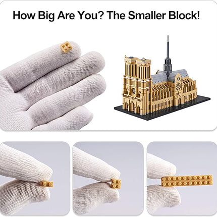 7380 PCS Large Architecture Notre Dame De Paris Building Blocks Set for Adults, Collection Micro Building Blocks Toy Present Ages of 14+