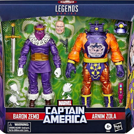 Marvel Legends Series Baron Zemo and Arnim Zola, Captain America Villains Comics Collectible 6-Inch Action Figures (Amazon Exclusive)