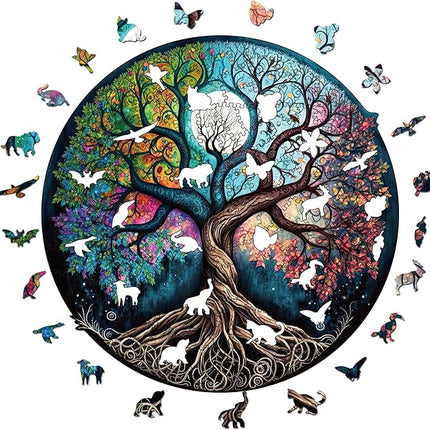 Wooden Puzzle for Adults, 200 Pcs Wood Puzzles Adult, Irregular Animal Shaped Unique Puzzles for Adults, Creative Gift