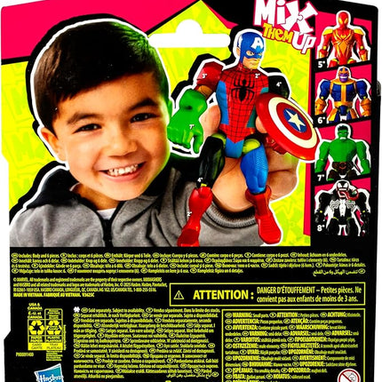 Avengers Marvel MixMashers Captain America Custom Mix-and-Match Action Figure & Accessories, 5-Inch-Scale Super Hero Toys for Kids Ages 4+