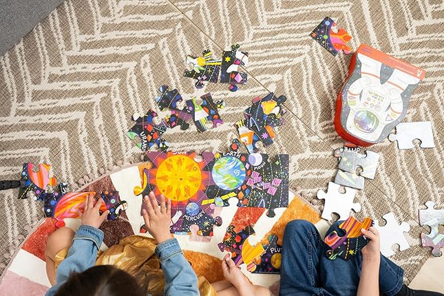 Crocodile Creek 36-Piece Jigsaw Floor Puzzle with Heavy-Duty Shaped Box for Storage, Large 20" x 16" Completed Size, Designed for Kids Ages 3 Years and up, Hanukkah Lights