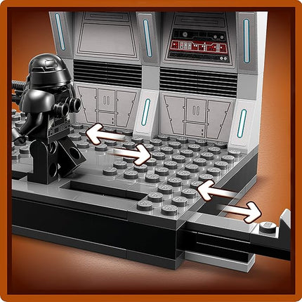 LEGO Star Wars Dark Trooper Attack Set, Mandalorian Building Toy 75324, with Revolving Elevator, Luke Skywalker Minifigure and Lightsaber, Pretend Play Star Wars Building Set for Kids Age 8+ Years Old