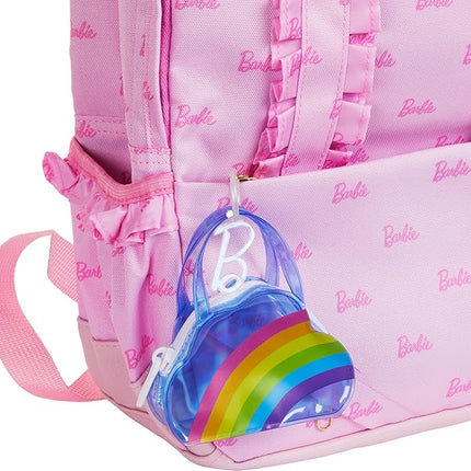 Barbie Clothes & Accessories, Deluxe Keychain Rainbow Bag with Pajamas & Slumber Party-Themed Accessories for Fashion Dolls Like Slippers