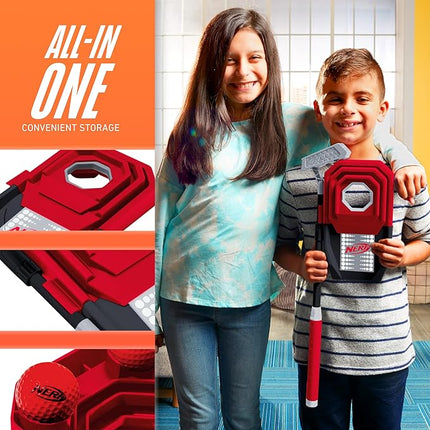 NERF Trick Shot Golf Set - Indoor + Outdoor Putting Trick Shot Kids Golf Set - Includes Putter, Balls, Ramp + Cups - All-in-One Toy for Kids