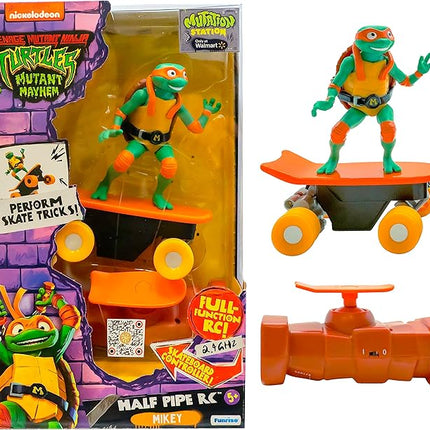 Teenage Mutant Ninja Turtles Michelangelo Half Pipe RC Vehicle Movie Edition Ages 5+ - Skate + Performs Tricks - 2.4GHz RC Controller