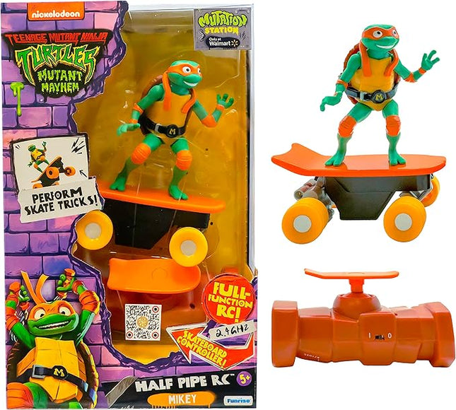 Teenage Mutant Ninja Turtles Michelangelo Half Pipe RC Vehicle Movie Edition Ages 5+ - Skate + Performs Tricks - 2.4GHz RC Controller