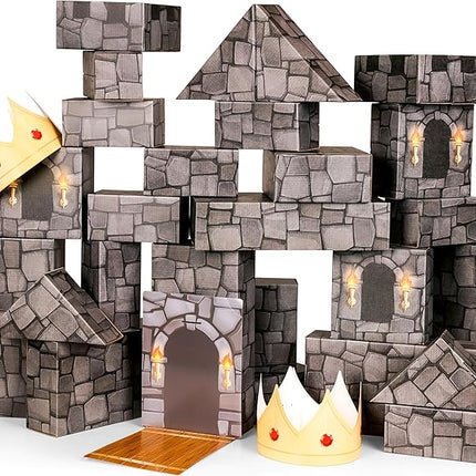 National Geographic Jumbo Cardboard Building Blocks – 30-Pc. Extra-Thick Cardboard Bricks for Kids, Build a Castle Play House, Indoor Playhouse, Large Building Blocks, Kids Giant Blocks