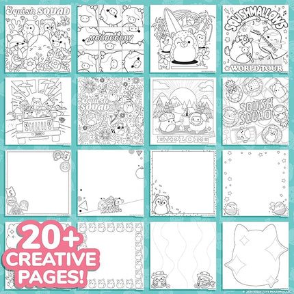 Original Squishmallows Sketchbook, Over 20 Stationery Supplies, Features Squishmallows Scrapbook Stickers, Cam The Cat Fidget Toy, Drawing Paper, Great Kids Craft, Coloring Books for Kids Ages 4-8