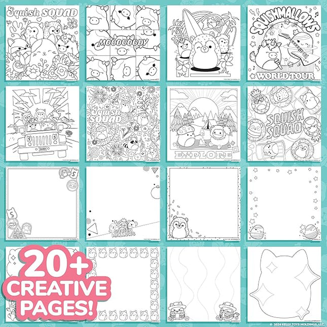 Original Squishmallows Sketchbook, Over 20 Stationery Supplies, Features Squishmallows Scrapbook Stickers, Cam The Cat Fidget Toy, Drawing Paper, Great Kids Craft, Coloring Books for Kids Ages 4-8