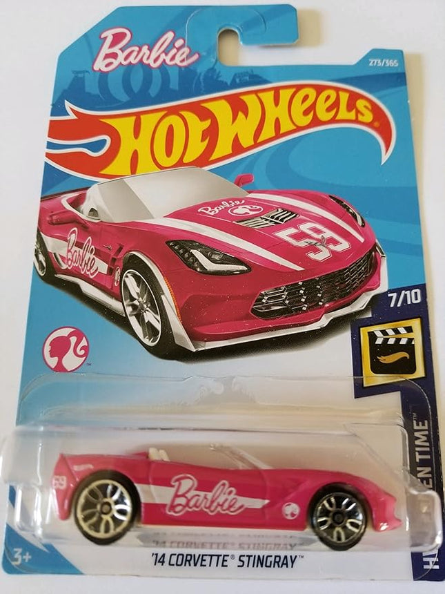 Hot Wheels 2018 Barbie Car Hw Screen Time 7/10 - '14 Corvette Stingray (Pink)