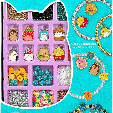 Fashion Angels Squishmallows Mix & Match Bracelet Design Kit, Includes Assortment of Beads, Charms & More, Makes 10+ Projects, Squishmallows Character Jewelry for Kids, Teen Girls & Boys