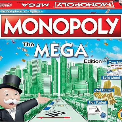Monopoly The Mega Edition by Winning Moves Games USA, a Bigger and Faster Version of Monopoly with The Speed Die for 2 to 8 Players, Ages 8 and up (1104)