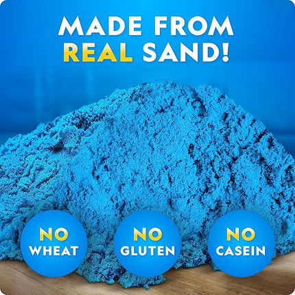 National Geographic Moon Sand - 24 Lb. Bulk Play Sand Kit with 6 Castle Molds (Blue) - A Fun No Mess Sensory Activity, Kids Fake Sand Play Set, Sensory Bin Filler
