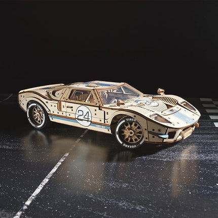 UGEARS UGT-24 Endurance Racer 3D Wooden Puzzles for Adults - DIY Model Car Kits 3D Puzzle, Mechanical Wooden Model Kits for Adults to Build, Wood Sports Car Racing Brain Teaser, Hobby Gift
